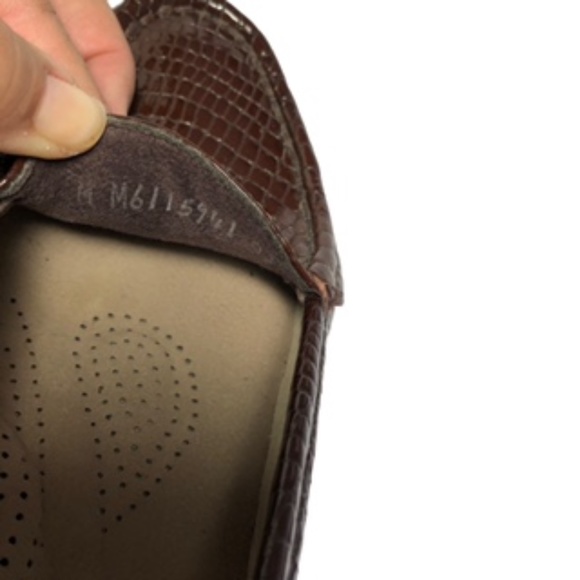 SAS Crocodile Embossed Leather Moccasin Loafer Size 6 - Picture 6 of 8